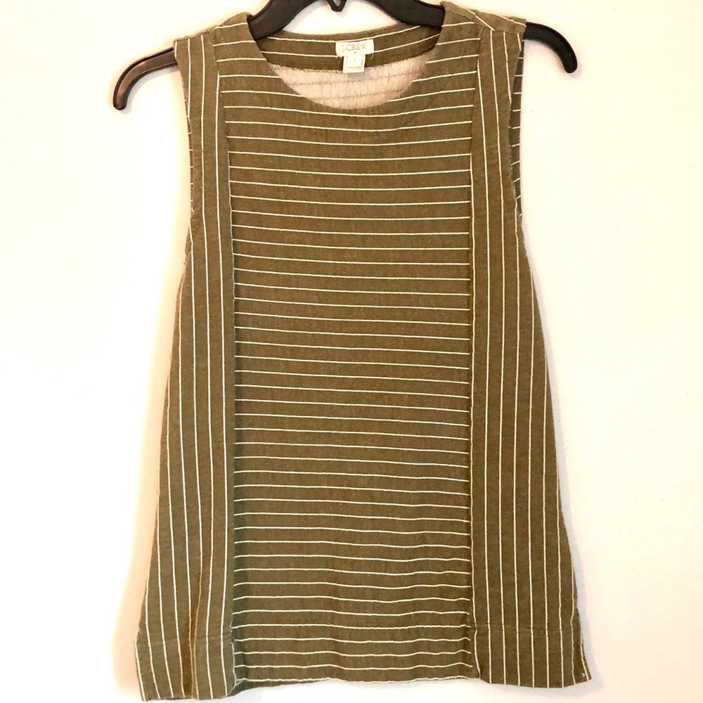 J. Crew Factory Women’s Tank Shell Striped Green